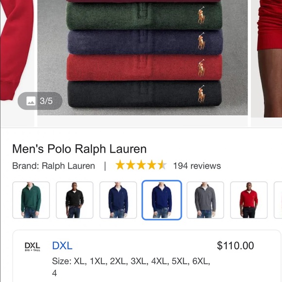 Mens Polo Ralph Lauren 1/4 premium sweater - Picture 5 of 5